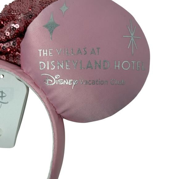 Disney Vacation Club The Villas At Disneyland Hotel Sequin Minnie Mouse Ears NWT - Picture 5 of 12